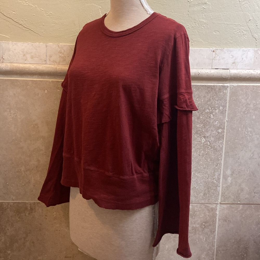 Wilt maroon bell sleeve top size M